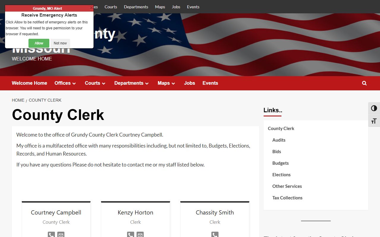 Grundy County Circuit Clerk records county clerk distinction