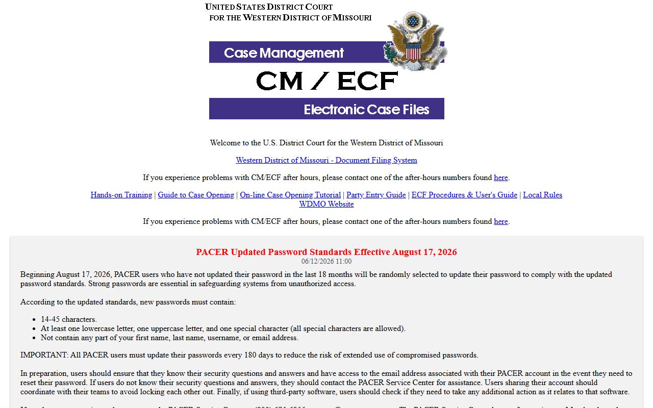 Grundy County court dockets Western District CM ECF access