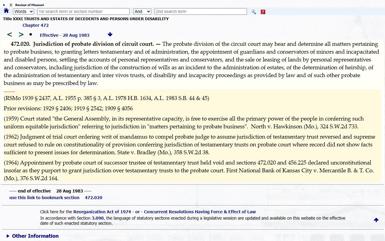 Grundy County probate records probate jurisdiction statute
