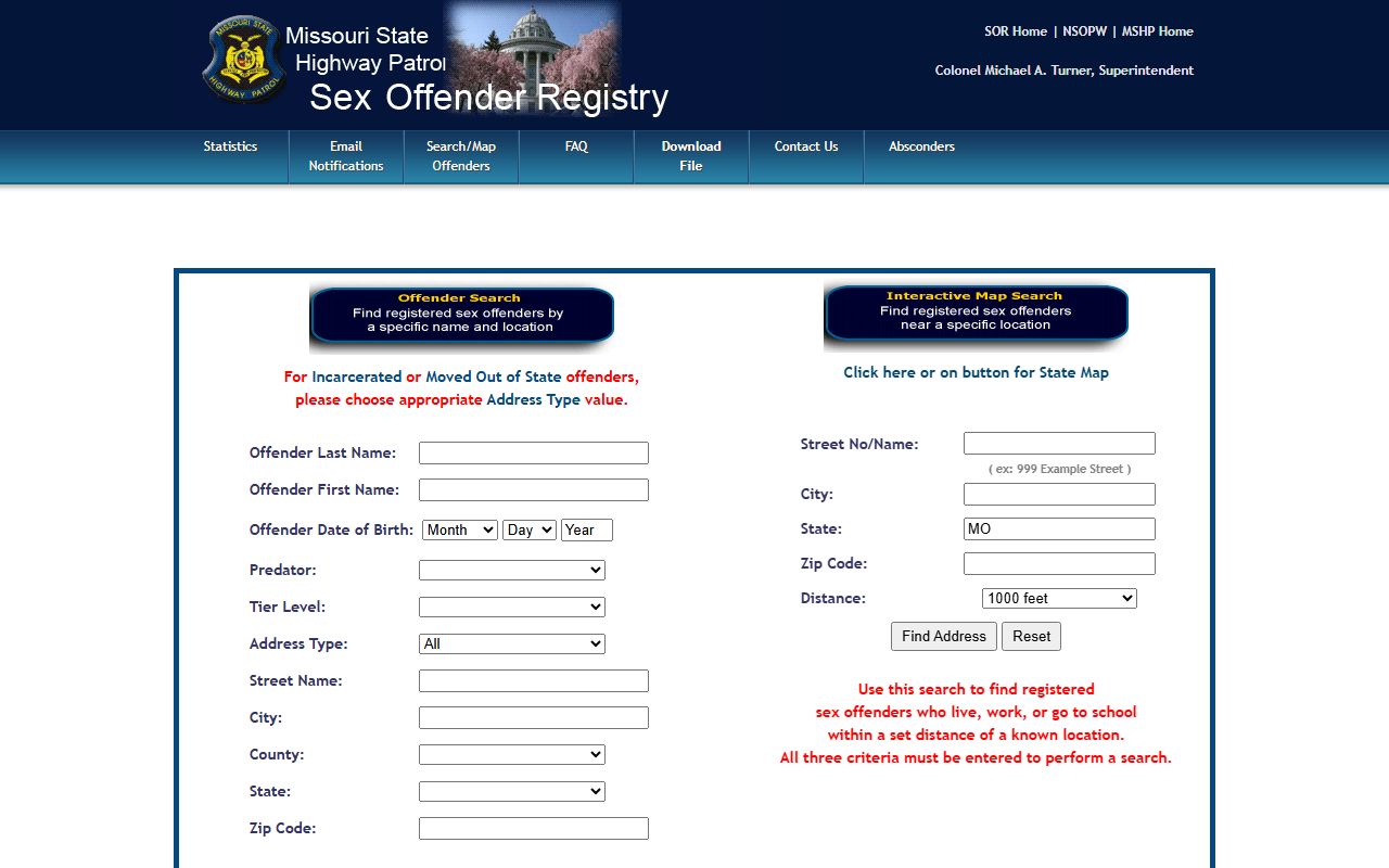 Grundy County warrant records MSHP sex offender registry search